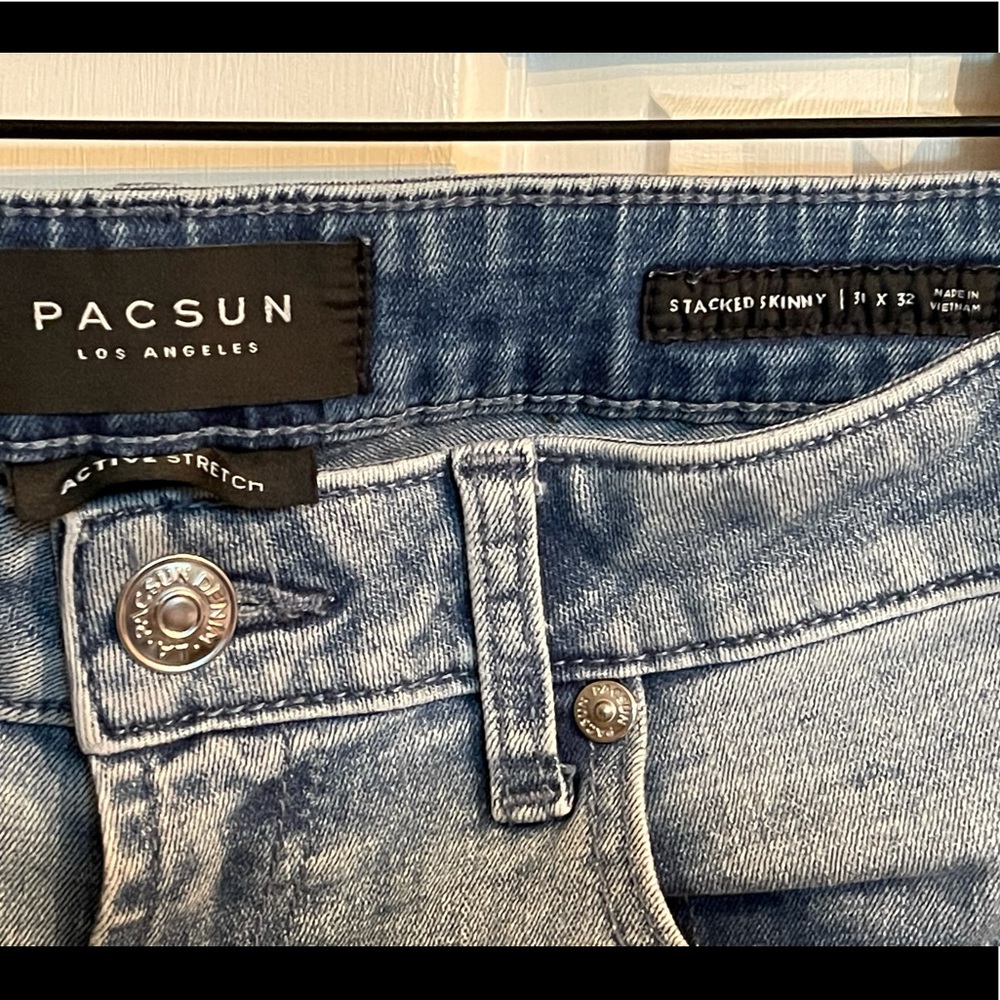Pacsun Men’s stacked Skinny Jeans active stretch
